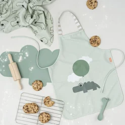 Vandtæt børneforklæde Happy clouds Grøn