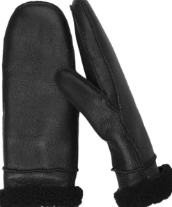 VINSON - MITTENS - SHEEP SKIN WITH CURLY SHEARLING AROUND TH