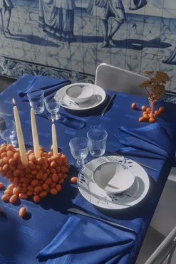 Waves serviet, blå 44X44, 2stk