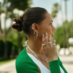 Wavy Sparkly Heart Earlines