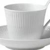 White Fluted Cup and Saucer 24cl