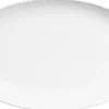 White Fluted Oval Asiette 23,5cm