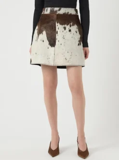 YASCAROLINE HW COW LEATHER SKIRT -